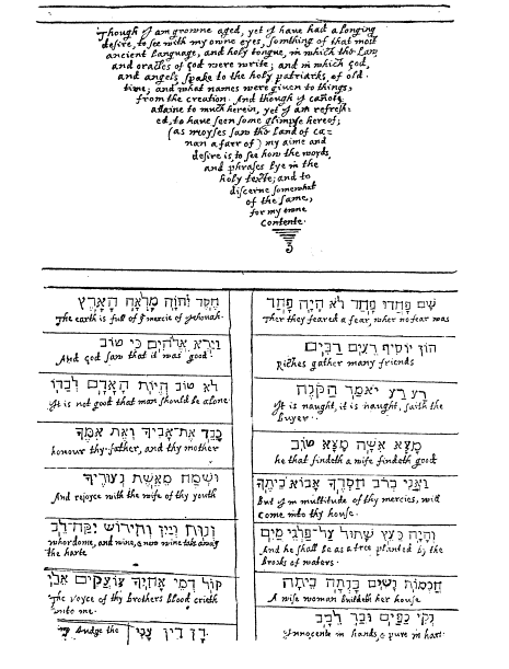 William Bradford on Hebrew